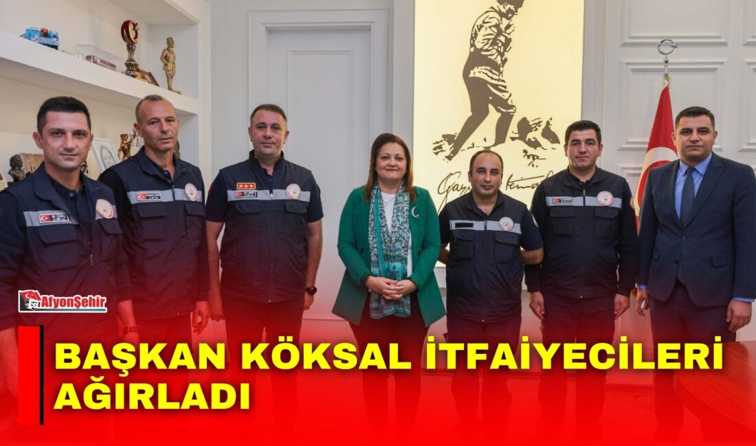 Afyonkarahisar Belediye Başkanı Burcu Köksal, İtfaiye Haftası kapsamında itfaiye personelini