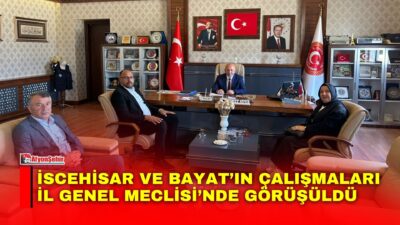 İscehisar Belediye Başkanı Seyhan Kılınçarslan, Bayat Belediye Başkanı Halil İbrahim
