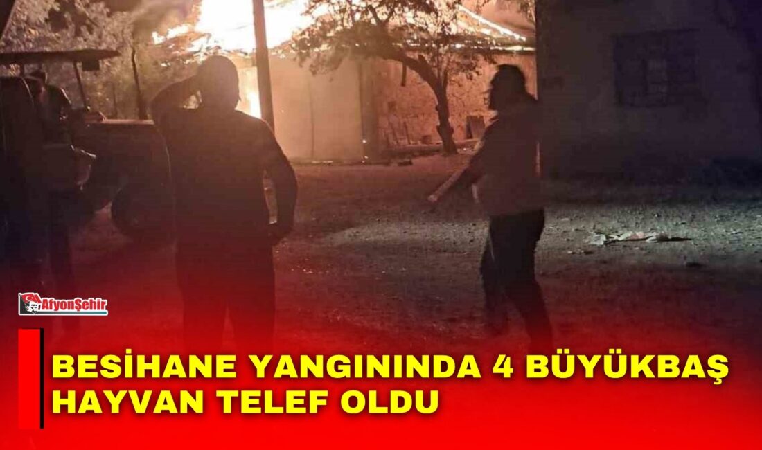 Afyonkarahisar’ın Sandıklı ilçesine bağlı Menteş köyünde bir besihanede çıkan yangında