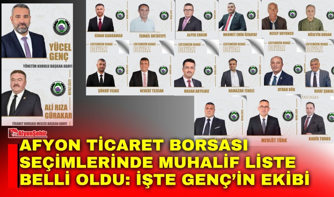 Afyonkarahisar Ticaret Borsası’nın 3 Ekim’de gerçekleştirilecek seçimleri öncesinde muhalif ekip