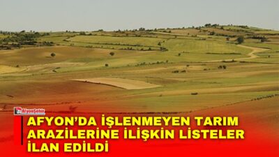Afyonkarahisar İl Tarım ve Orman Müdürlüğü tarafından, 5403 Sayılı Toprak