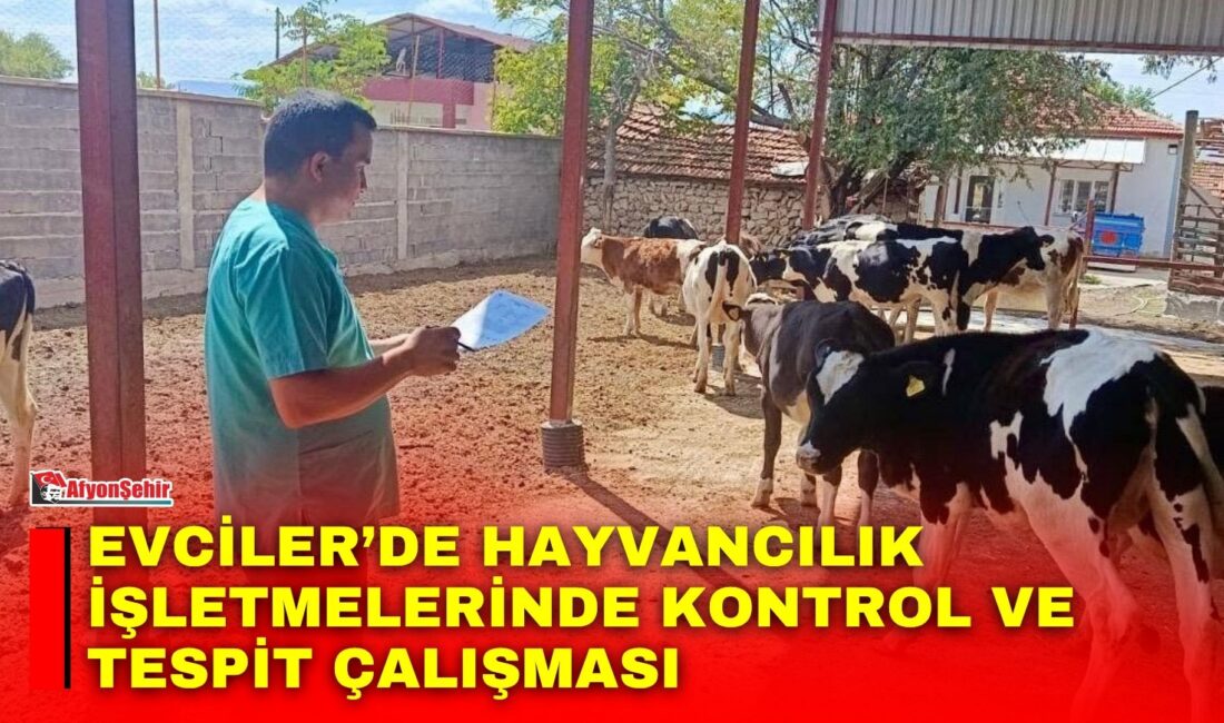 Afyonkarahisar’ın Evciler ilçesinde hayvancılık işletmelerine yönelik kontrol ve hayvan tespit