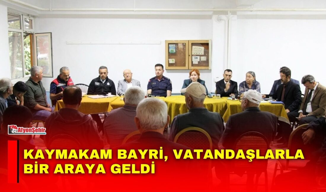 Kaymakam Bayri, vatandaşlarla bir araya geldi Başmakçı Kaymakamı Merve Bayri, ilçe genelindeki temasları kapsamında Sarıköy ve