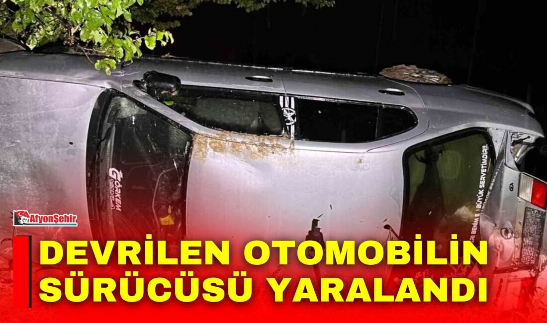 Afyonkarahisar’ın Bolvadin ilçesinde kontrolden çıkan otomobilin tarlaya devrilmesi sonucu meydana