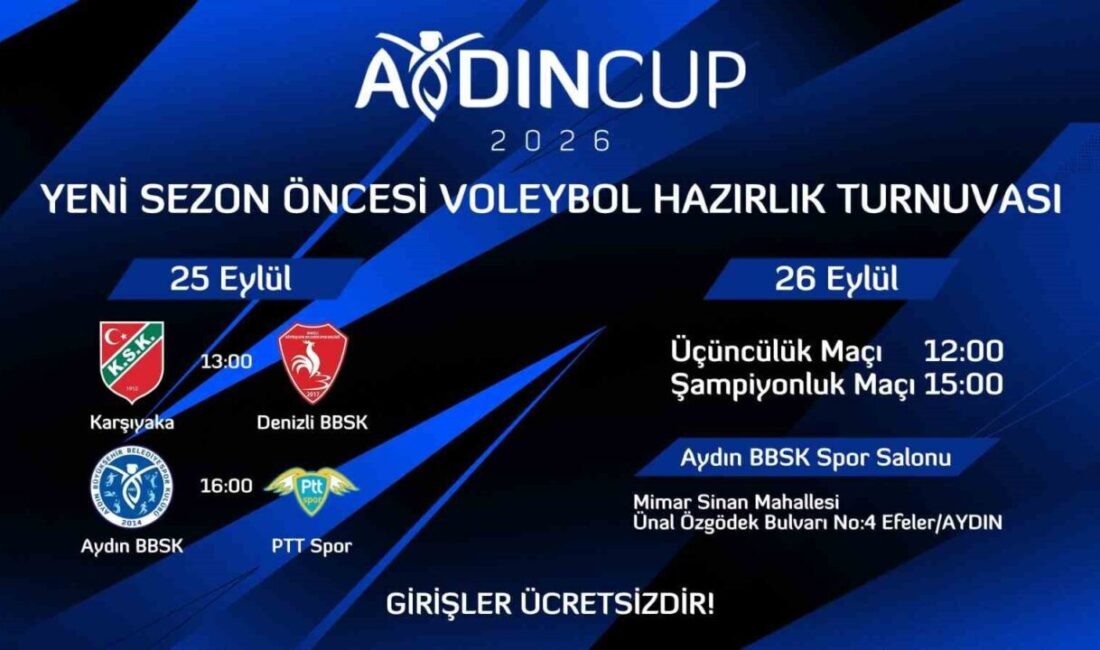 Aydın Cup 2026 için geri sayım başladı Aydın Büyükşehir Belediyespor’un ev sahipliğinde düzenlenecek Aydın Cup 2026, 25-26
