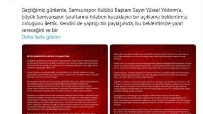 Samsunspor taraftar grupları, kulüpte son dönemde yaşanan gelişmelerin ardından ortak