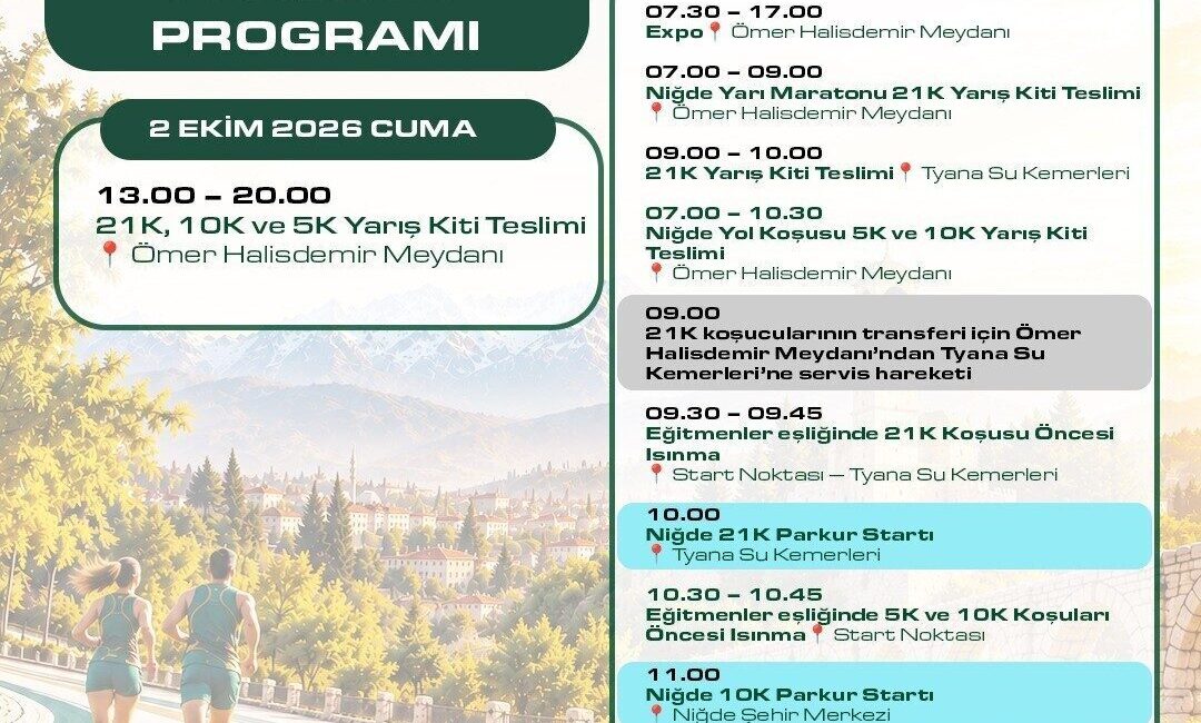 3. Geleneksel Doğuş Holding Niğde Yarı Maratonu Heyecanı 3 Ekim’de