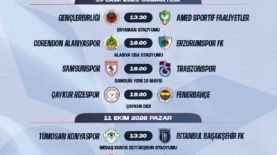 Trendyol Süper Lig’de 7 ila 16. haftalar arası oynanacak müsabakaların