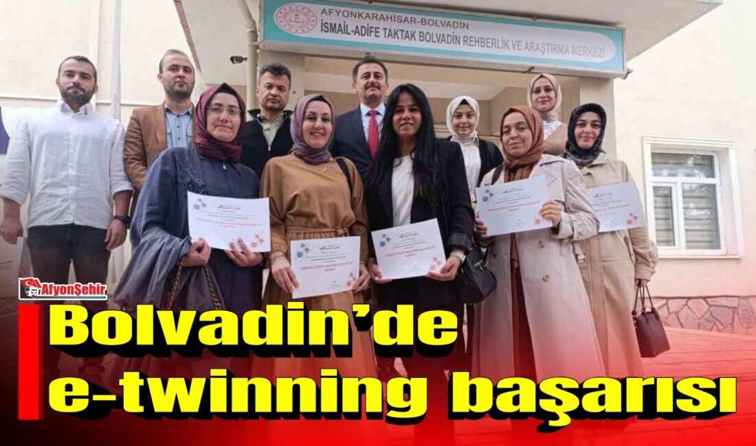 Afyonkarahisar’ın Bolvadin ilçesinde, yürütüldükleri uluslararası e-Twinning projeleriyle Ulusal Kalite Etiketi