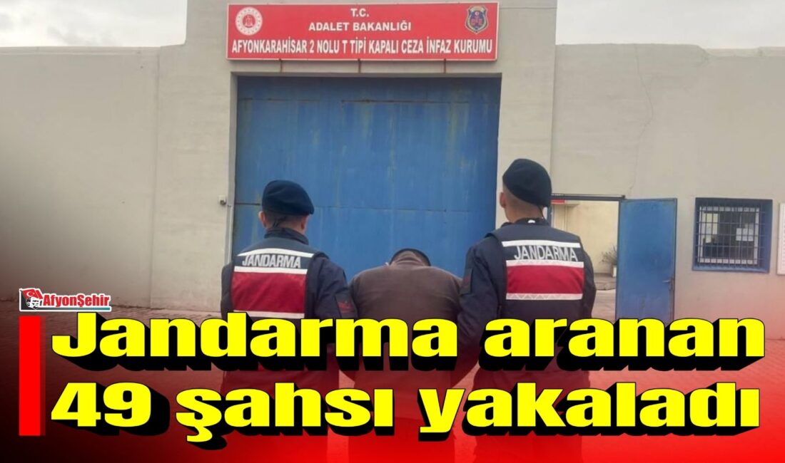 Afyonkarahisar İl Jandarma Komutanlığı ekiplerince, son bir hafta içerisinde aranan