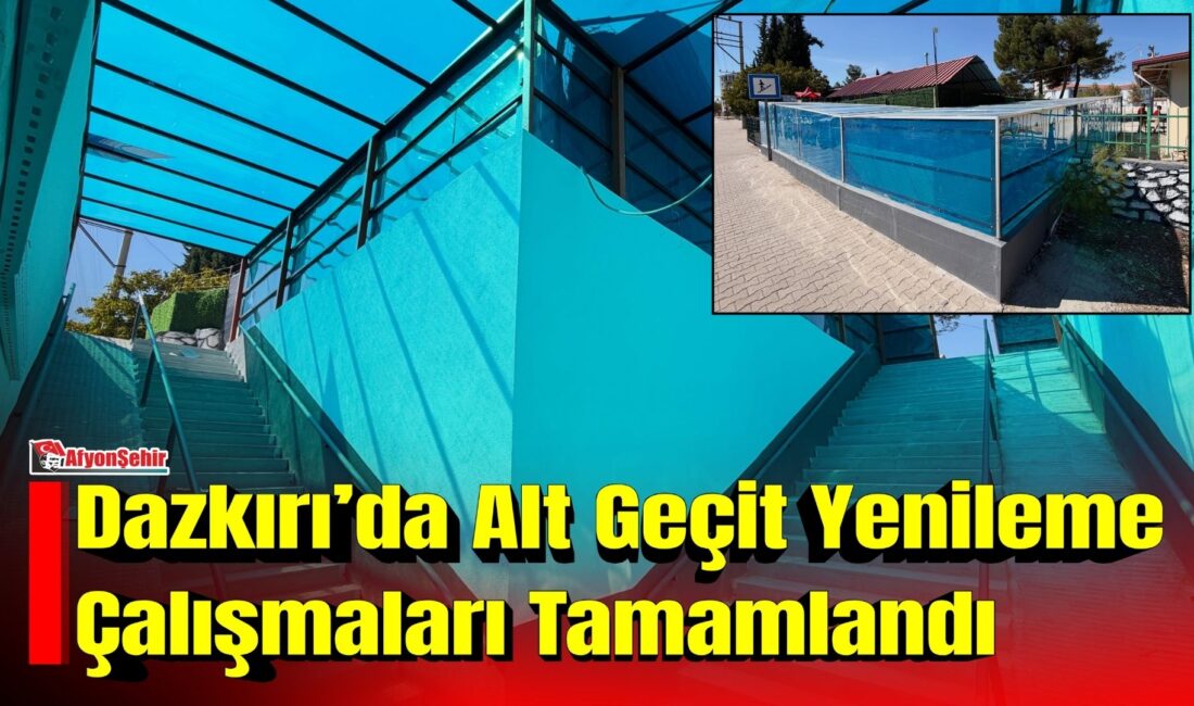 Dazkırı’da Alt Geçit Yenileme Çalışmaları Tamamlandı Dazkırı Belediye Başkanı Fatih Çiçek, ilçede ulaşım güvenliğini ve konforunu