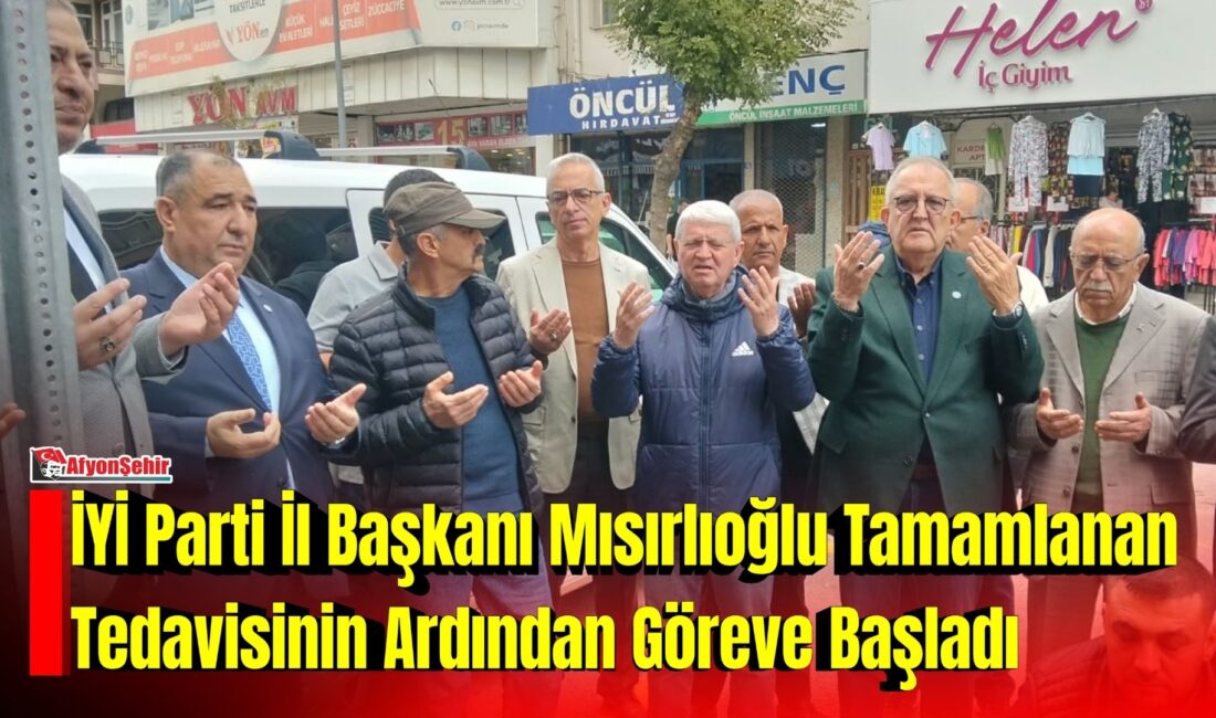 İYİ Parti Afyonkarahisar’da Mısırlıoğlu Yeniden Görevde Geçtiğimiz haftalarda trafik kazası geçiren İYİ Parti Afyonkarahisar İl Başkanı
