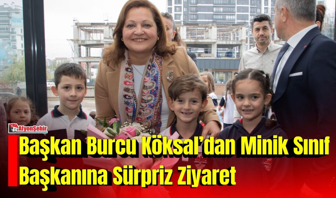 Başkan Burcu Köksal’dan Minik Sınıf Başkanına Sürpriz Ziyaret Afyonkarahisar Belediye Başkanı Burcu Köksal, sınıf başkanı seçilmesi halinde kendisini
