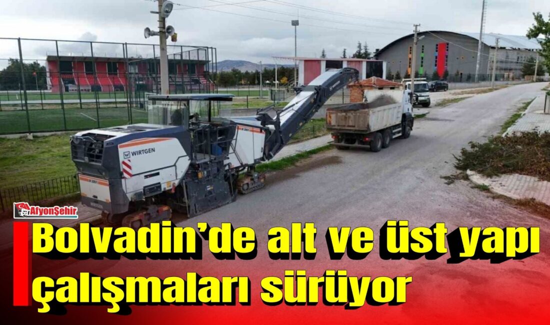Afyonkarahisar’ın Bolvadin ilçesinde belediye ekipleri, kentin dört bir yanında başlattığı