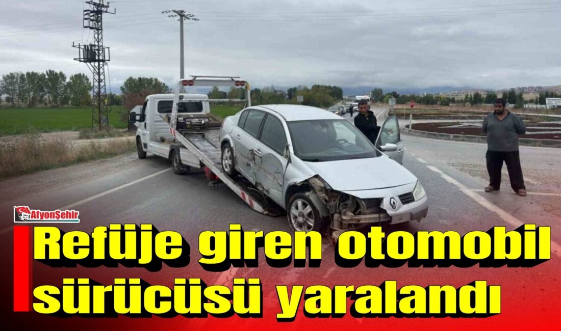 Afyonkarahisar’ın Emirdağ ilçesinde meydana gelen trafik kazasında kontrolden çıkan otomobil