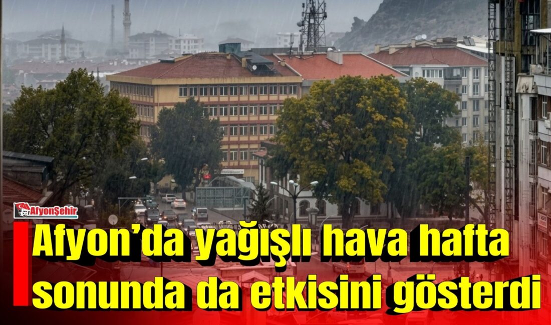 Afyonkarahisar’da günlerdir aralıklarla devam eden yağışlar, hafta sonunda da etkisini