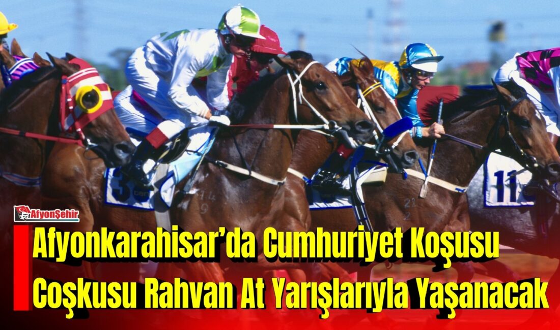 Afyonkarahisar Belediyesi tarafından düzenlenen Cumhuriyet Koşusu kapsamında rahvan at yarışları,