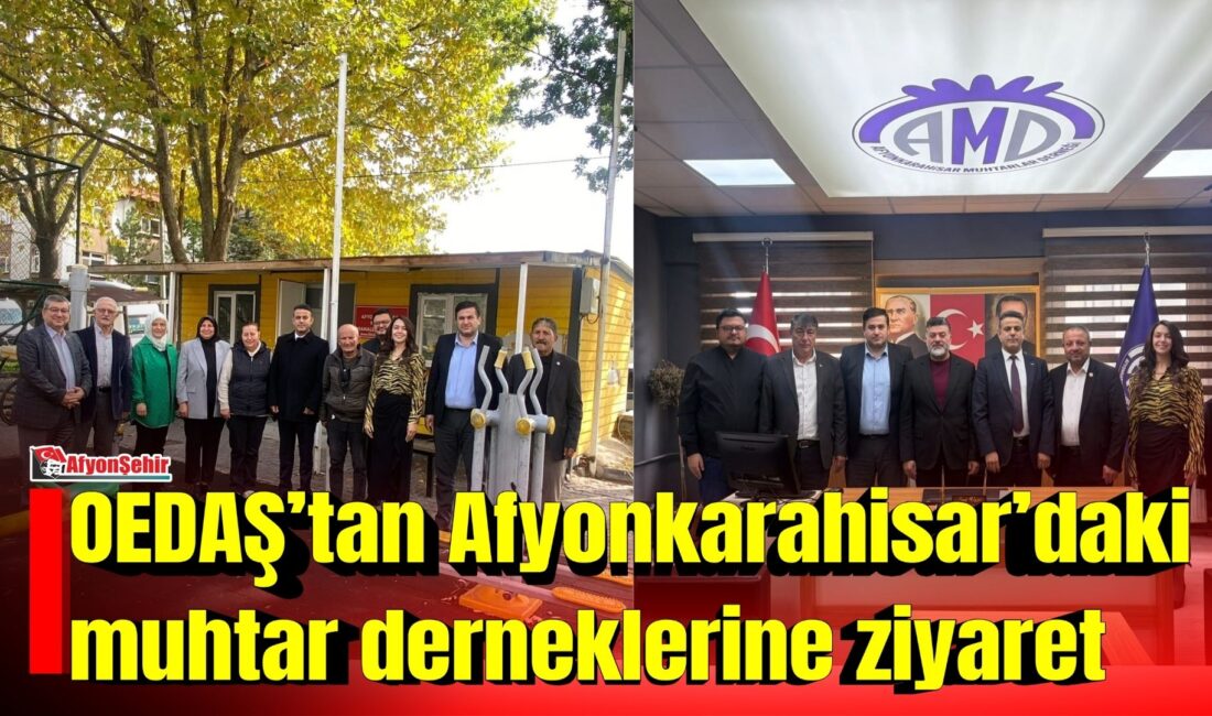 OEDAŞ’tan Afyonkarahisar’daki muhtar derneklerine ziyaret Geçtiğimiz ay merkez mahalle muhtarlarını İl Müdürlüğü’nde ağırlayan OEDAŞ, 19