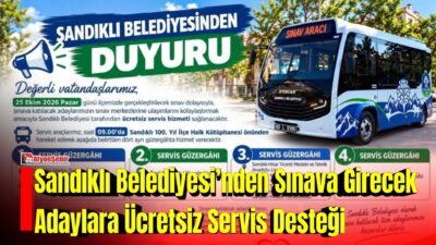 Sandıklı Belediyesi, 25 Ekim 2026 Pazar günü ilçede gerçekleştirilecek sınava