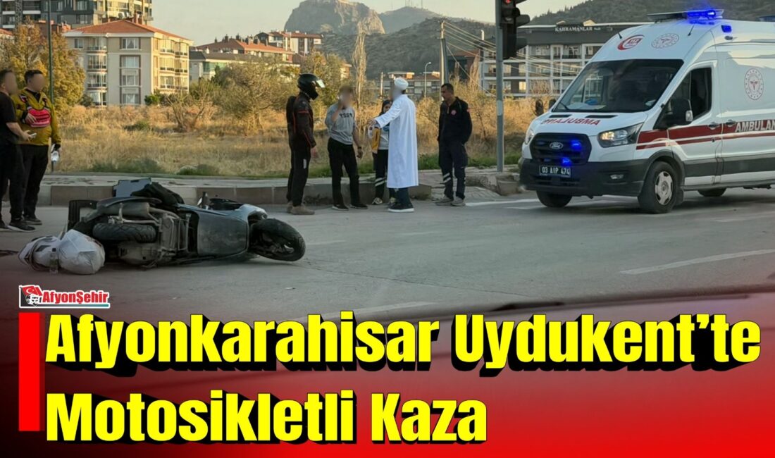 Afyonkarahisar’ın işlek noktalarından Uydukent’te motosikletin karıştığı trafik kazası meydana geldi.