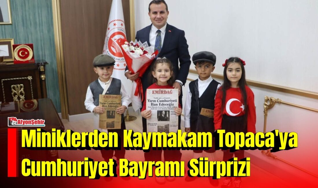 Emsal Mustafa Şahin Anaokulu öğrencileri, Cumhuriyet Bayramı dolayısıyla Kaymakam Adem