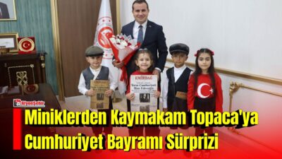 Emsal Mustafa Şahin Anaokulu öğrencileri, Cumhuriyet Bayramı dolayısıyla Kaymakam Adem