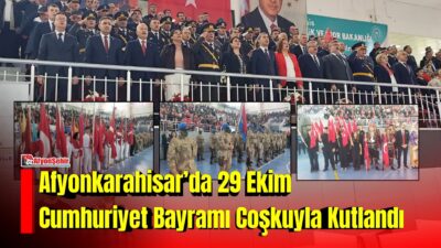Afyonkarahisar’da Cumhuriyet’in 103. yılı dolayısıyla düzenlenen kutlama programı, vatandaşların yoğun