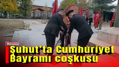 Afyonkarahisar’ın Şuhut ilçesinde, Cumhuriyet’in ilanının 103’üncü yıl dönümü dolayısıyla kutlama