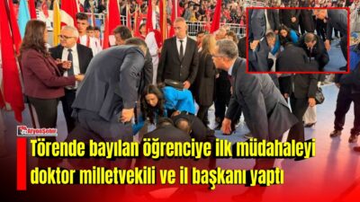 Afyonkarahisar’da düzenlenen 29 Ekim Cumhuriyet Bayramı kutlamaları sırasında bayrak taşıyan