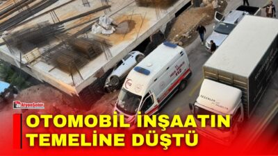 Afyonkarahisar’da kontrolden çıkan otomobil, bir inşaatın temeline düştü.
