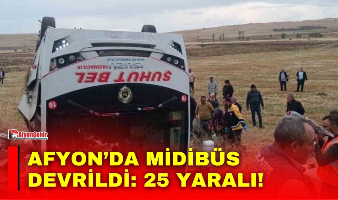 Afyonkarahisar’da şehir içi yolcu taşımacılığı yapan midibüsün şarampole devrilmesi sonucu