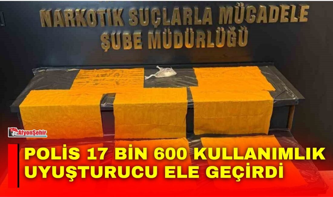 Afyonkarahisar’da polis ekipleri tarafından durdurulan otomobilde yapılan aramada 17 bin