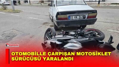 Afyonkarahisar’da meydana gelen trafik kazasında otomobil ile çarpışan motosiklet sürücüsü