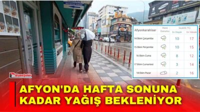 Afyon'un batı kesimlerinde görülmeye başlayan sağanak yağışların yarın il genelinde