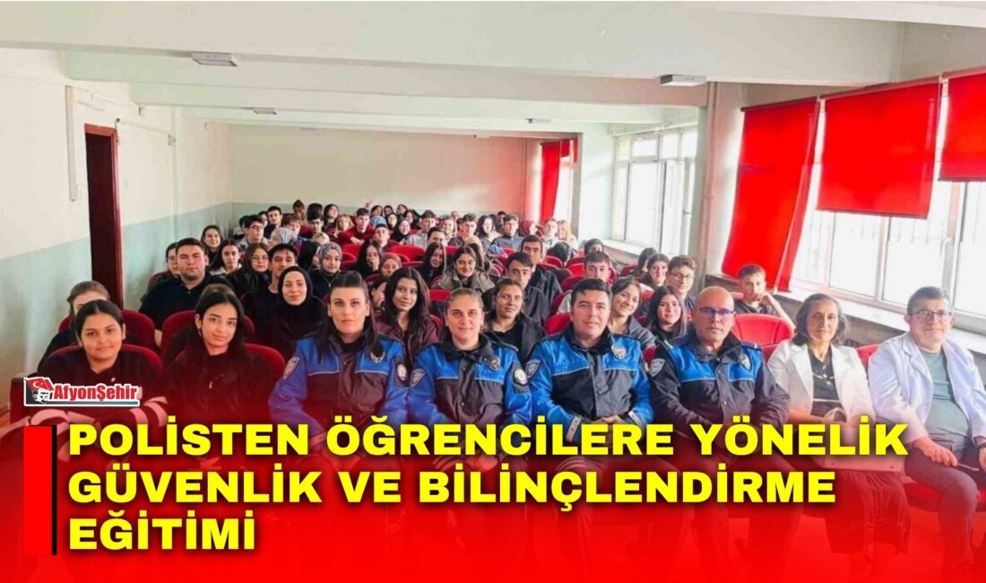 Afyonkarahisar’da polis ekipleri tarafından Cumhuriyet Anadolu Lisesi öğrencilerine yönelik güvenlik