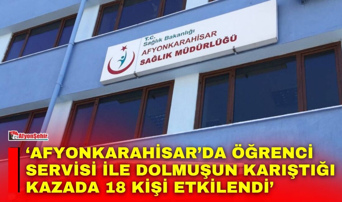 Afyonkarahisar il merkezinde öğle saatlerinde öğrenci servisi ile şehir içi