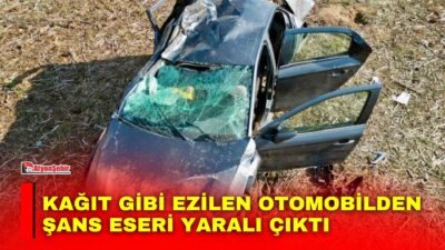 Afyonkarahisar’ın Bolvadin ilçesinde kontrolden çıkarak taklalar atıp, kağıt gibi ezilen