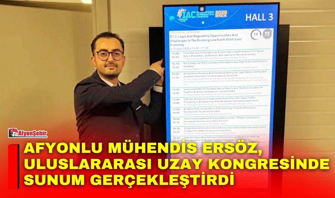 Afyonlu mühendis ve araştırmacı Bekir Ersöz'ün, Uluslararası Uzay Kongresinde (IAC