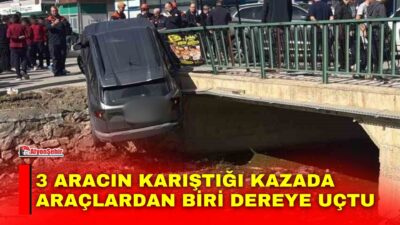 Afyonkarahisar’da 3 aracın karıştığı zincirleme trafik kazasında çarpışmanın etkisi ile