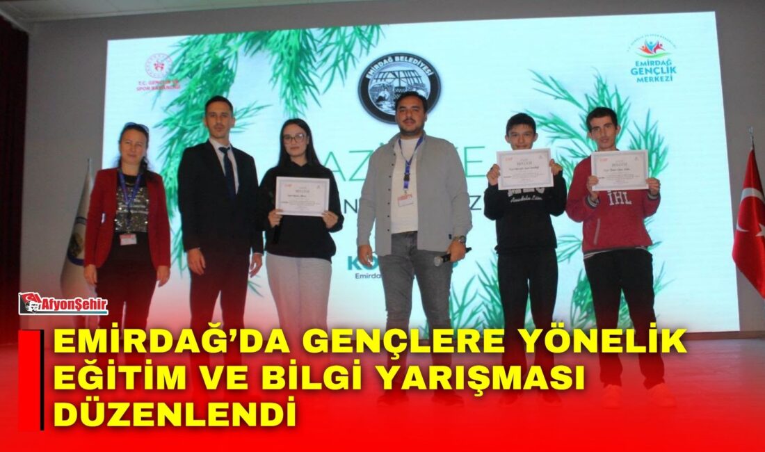 Emirdağ’da gençlere yönelik eğitim ve bilgi yarışması düzenlendi Emirdağ’da Aziziye Sanat Merkezi’nde gerçekleştirilen programda gençler, eğitimden bilgi yarışmasına