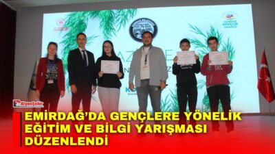 Emirdağ’da Aziziye Sanat Merkezi’nde gerçekleştirilen programda gençler, eğitimden bilgi yarışmasına