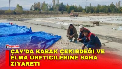 Afyonkarahisar’ın Çay ilçesinde çerezlik kabak çekirdeği ve elma üreticilerine yönelik