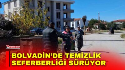 Afyonkarahisar’ın Bolvadin ilçesinde belediye ekipleri, ilçe genelinde hijyen ve çevre