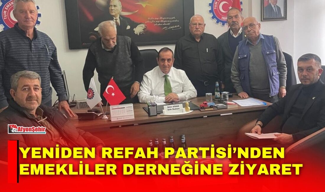 Yeniden Refah Partisi’nden emekliler derneğine ziyaret Yeniden Refah Partisi Afyonkarahisar İl Başkanı Fehmi Güray Çakır ve