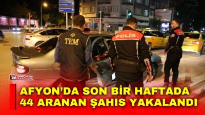 Afyonkarahisar genelinde 28 Eylül-5 Ekim tarihleri arasında gerçekleştirilen uygulamalarda 44