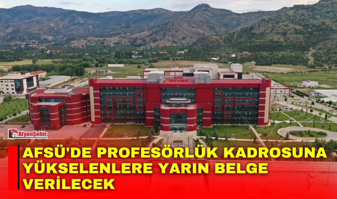 AFSÜ’de profesörlük kadrosuna yükselenlere yarın belge verilecek Afyonkarahisar Sağlık Bilimleri Üniversitesi'nde (AFSÜ) profesörlük kadrosuna yükselen öğretim üyeleri