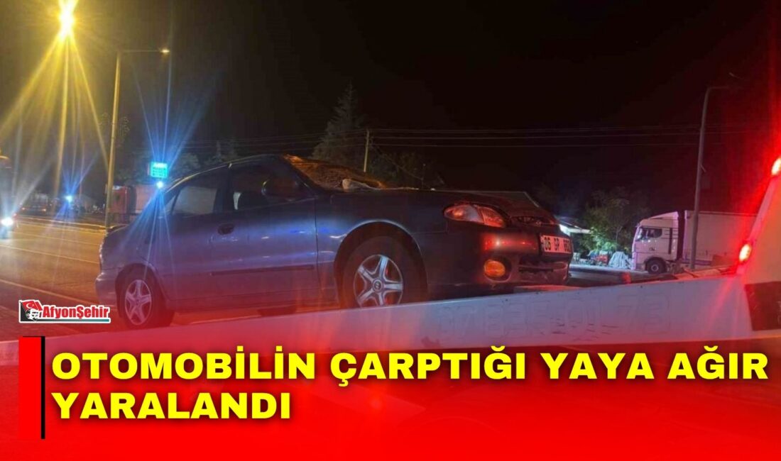 Afyonkarahisar’ın Emirdağ ilçesinde otomobilin çarptığı yaya ağır yaralandı.