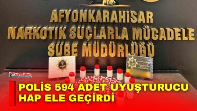 Afyonkarahisar’da şüphe üzerine durdurulan bir araçta yapılan aramada 594 adet