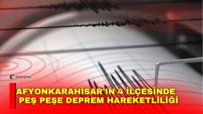 Boğaziçi Üniversitesi Kandilli Rasathanesi verilerine göre, Afyonkarahisar genelinde son saatlerde