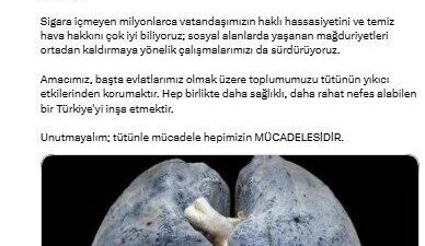 Sağlık Bakanı Kemal Memişoğlu, “Tütün ürünlerinin bedenimizde bıraktığı tahribat sadece